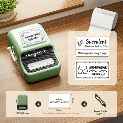 NIIMBOT B21 Thermal Label Printer Portable Bluetooth Inkless Printing Commercial Label Maker Office Medical Cable Clothing Price Tag Caffee Label Machine