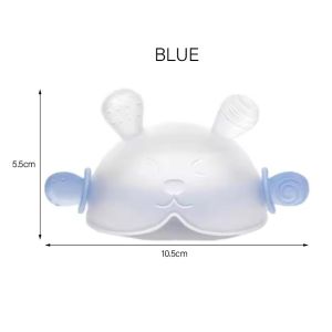 360° Hand Sucking Protection Teether - Cute Bunny Design with Full-Hand Grip Hollow & Solid Biting Surfaces Baby Toy BPA Free Silicone Baby Teether Gloves Anti Drop Wrist Hand Teether Dental Care Gums Anti-eating Hand Molar Baby Accessorie