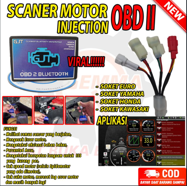 Scanner Injection Motor Scanner Motor Injeksi OBD 2 EURO 5 versi laptop dan android | Lazada ...
