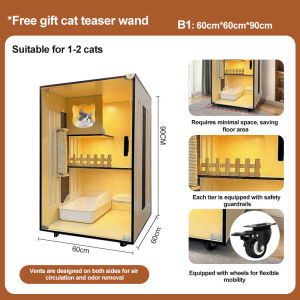 F&G Cat Cage large Solid Wood Cat Nest Cat Villa Luxury Cat House Indoor Display Cabinet Multi story Cat House Cat toys