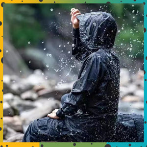 BLACK High Quality Motorcycle Waterproof Rain Coat 100% Waterproof Reflectorized Raincoat Durable Double Sided