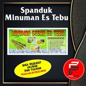 Spanduk Es Tebu / Banner Minuman Es tebu / Spanduk Ukuran 100 x 50 cm