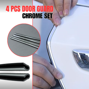 CPA 4Pcs/Set Car Side Door Guard Protector Trim Chrome/Carbon Fiber