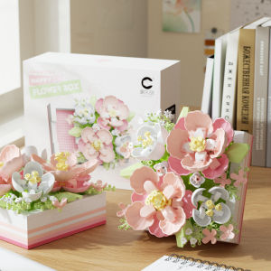 LITTLEX Có thể Khối lắp ghép Bó hoa hồng Sáng Tạo Khối Hộp Hoa Hoa giả Hộp trang sức tự làm Dành cho ngày Valentine