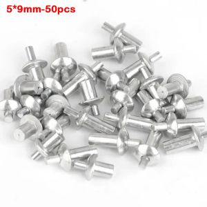 ANQII 50Pcs Hammer Drive Expansion Rivets Aluminum Alloy Round Head Piercing Rivets Expansion Structure Knock Type Fasteners Furniture Assembly