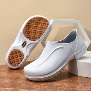 VINCENT Chef Shoes for Men and Women Slip on Kitchen Shoes- Slip-Resistant& Waterproof Work Safety Shoes for Chef Master Cook Hotel Restaurant Professionals Flats White Nurse Shoes Outdoor Anti-slip Garden Shoes
