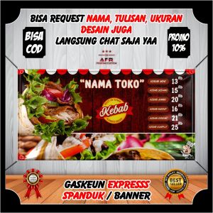 Spanduk Kebab Banner Jualan Kebab - Spanduk Banner Jualan Makanan Kebab Paling Dicari Custom Design