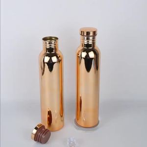 Bình nước miệng rộng dễ vệ sinh chống oxy hóa bền màu bề mặt sáng bóng mạ điện một lớp tiện lợi mang theo khi đi xe đạp ngoài trời bình đựng nước lạnh.