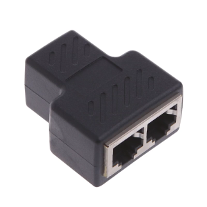 1 To 2 Ways LAN Ethernet Cable RJ45 Female Splitter Connector Adapter