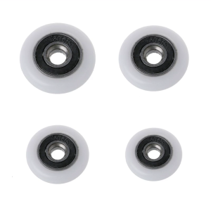 8Pieces White Plastic Bearing-Steel Ball-Bearing-Roller Wheel Guide Pulley-Roller Round Wheel for Glass Door Window