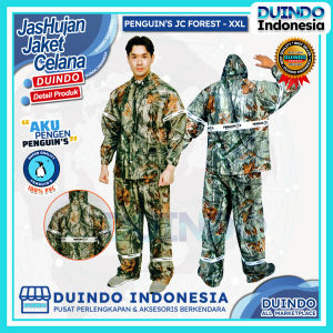 Duindo - Jas Hujan Penguins Forest Jaket Celana Pria Wanita Mantel Pinguin Premium