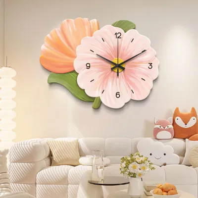 Đồng Hồ Tráng Gương Hình Hoa có ĐÈN led Đồng Hồ Kim Trôi Có Điện Led.