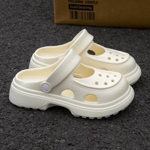 [Free Shipping] Thick-Soled Summer 2026 WomenS Clogs Height-Increasing Korean Style Non-Slip Closed-Toe Versatile Sandals And Slippers Super Soft