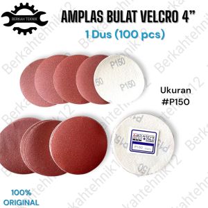 Amplas Bulat Velcro 4 Inch 4in Ukuran P150 Original HSS Paper Disc 4" 1DUS 100 LEMBAR