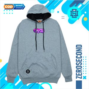 hoodie zerosecond warna hitam bahan cotton gramasi 280s size M L XL XXL