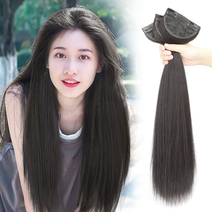 Wig Hair Extensions Human Hair Clipfemale Long Hair Wig Seamless Straight  Hair Extension Piece