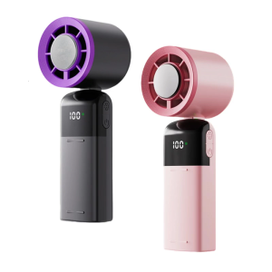 Portable Handheld Fan 100 Speed Mini Cooling Desk Fan Quiet Handheld Fan with Digital Display USB Rechargeable Table Fan