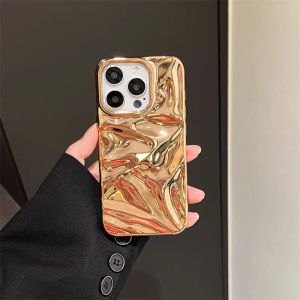 Luxury 3D Plating Water Ripple Pattern Case For iPhone 17 Air 16 15 14 13 12 Pro Max Plus 11 Soft Shockproof Protective Cover