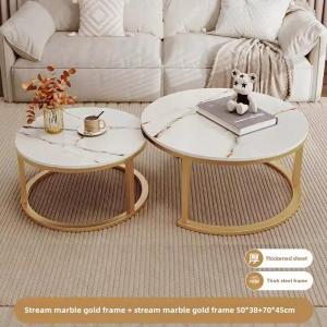 Nordic round coffee table Modern minimalist side table Marble round table Living room coffee table Furniture White