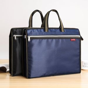 Office File Bag Waterproof Folder Tote Bag Oxford Cloth Briefcase Business Document Handbag 30x38x8 cm
