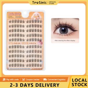 Trotinic | LifeGirls False Eyelashes Glue-free Self-Adhesive 6-14mm C Curl Lazy Single Cluster Eyelashes For Beginners Reusable Eyelashes Extension Tool