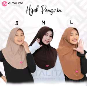 Kerudung Bergo Pinguin Jersey Ukuran S M L Hijab Instan Menutup Dada Jilbab Langsung Jumbo Pet Antem SNI