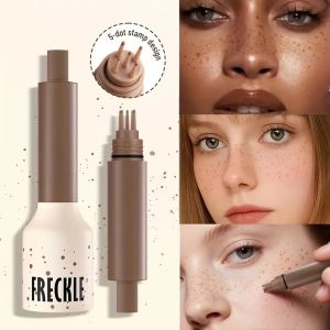 OWMXZL Sweatproof Temporary Freckles Stamp Pen Waterproof 5-Point Fake Freckles Marker  Quick Dry Faux Freckle Pen Looking Lifelike Freckle Makeup