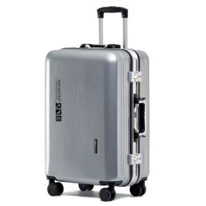 กระเป๋าเดินทางโครงอลูมิเนียม กระเป๋าเดินทางขนาด 20/24 นิ้ว กระเป๋าเดินทางล้อเงียบ 360 องศา PC + กระเป๋าเดินทางโครงอลูมิเนียม