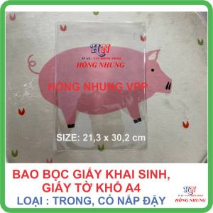 [ A4] SÉT 3 CÁI - Bao Bọc Giấy Đăng Ký Kết Hôn Giấy Khai Sinh Và Giấy Tờ Khổ A4 - Loại trắng trong có nắp đậy