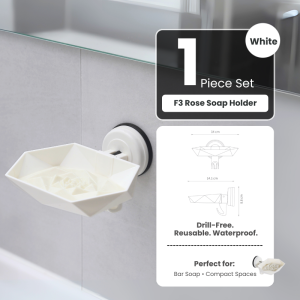 FECA F3 Flora Rose Soap Dish Suction Holder - Vintage Design to Enhance Home Aesthetics Drying & Moisture-Proof