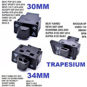 Saklar Sein dan Tombol Hazard Motor Honda 30mm 34mm Trapesium 30 34 mm Revo Beat Fi Supra X 125 Vario 110 125 Scoopy