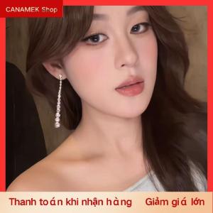CS Tính Khí Sang Trọng Lấp Lánh Zircon Tua Dài Dangle Bông Tai Cho Phụ Nữ Hàn Quốc Cô Dâu Cưới Đính Hôn Đồ Trang Sức Phụ Kiện