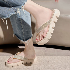 LHFriday ห้ามพลาด รองเท้าแตะหูหนีบพื้นหนา เข้ากับทุกการแต่งกาย แฟชั่นทันสมัย สําหรับสุภาพสตรี ราคาคุ้มขนาดนี้ห้ามพลาด