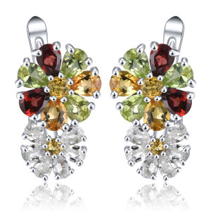 Lohaspie เครื่องประดับ3.2กะรัตแท้แหวนเงินสเตอริ่งแข็ง925ต่างหูหนีบแท้ต่างหูโอปอลเพอริโดทธรรมชาติต่างหูจี้สีเงิน925ต่างหูหนีบเพอริโดทสำหรับผู้หญิง