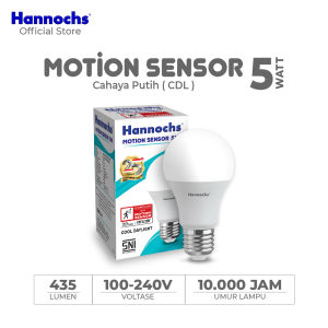 Hannochs 5-9-13 Watt Bohlam LED Lampu Rumah Sensor Gerak / Motion Sensor Cool Daylight Putih