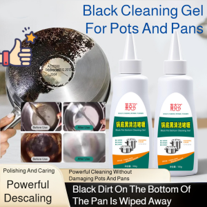 💝Hot Sale💝Stainless Steel Pots And Pans Cleaning Gel Pot Bottom Cleaner Gel Burnt Black Stain Remover For Stainless Steel Iron Pans Scorched Mark Degreaser Heavy Duty Cleaning Paste Cookware Bottom Black Stain Remover