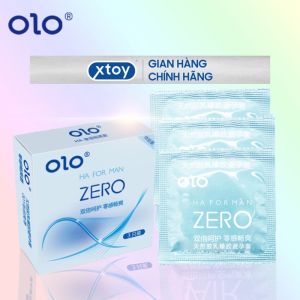 Bao cao su OLOL Zero Ha For Man gấp đôi chất bôi trơn siêu mỏng 0.01mm nội địa Trung hộp 3 bcs