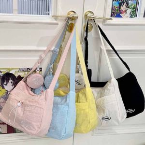 G5Q1 Harajuku Nylon Shoulder Bag Quick-dry Tote Quick-dry Crossbody Bag Portable Korean Style Message Bag with Coin Purse
