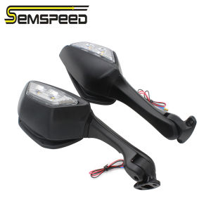 SEMSPEED Motorcycle Side Rear View Mirror Rearviews Signal Light For Kawasaki Ninja 400 Ninja400 2018-2023 2024