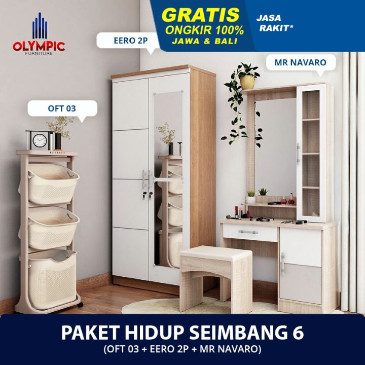 Olympic Hidup Seimbang 6 – Lemari Baju 2 Pintu 1 pcs + Meja Rias 1 pcs ...