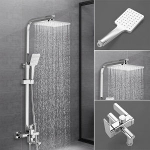 ⚡Garansi 3 tahun⚡Shower Kamar Mandi 4 Dalam 1 Set/Shower Tiang Set Panas-Dingin kotak/ sprayer dengan faucet / Set Shower Full Tembaga