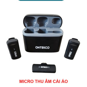 Bộ Micro thu âm không dây cài áo ONTEKCO dùng với Điện Thoại- Kết nối nhanh chóng-Tín hiệu ổn định - Khử tiếng ồn hiệu quả