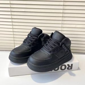 Childrens Genuine Leather Yellow Boots 2025 Autumn and Winter New Baby Boys High Top Board Shoes Soft Bottom Plus Velvet Girls Sports Shoes