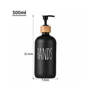 500ml Dish Soap Bottle with Bamboo Pump Kitchen Refillable Liquid Soap Dispenser Hand Soap Lotion Container for Farmhouse