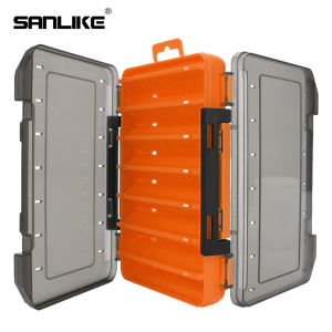SANLIKE Fishing Box Lure Bait box 12 /14 Compartments Double Sided Storage Box Fishing Accessories Lure Hooks High Strength Fishing Tackle Box