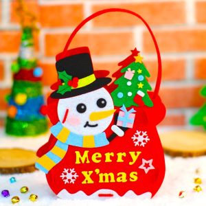 Christmas Santa Claus Snowman Small Gifts Handmade Diy Deer Production Kindergarten 圣诞节小礼物手工diy小鹿背包儿童创意制作幼儿园材料圣诞树装饰 M038