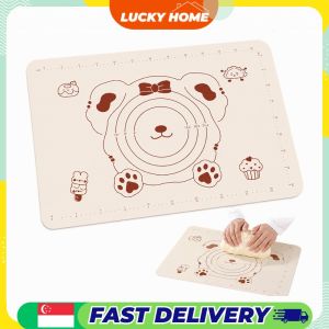 【Lucky Home】 Cute Bear Silicone Baking Mat / Non-Stick Food-Grade Silicone Pastry Dough Rolling Mat