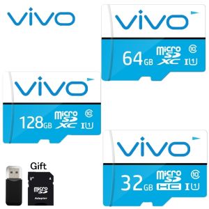 ♥100% ผลิตภัณฑ์ของแท้ + อะแดปเตอร์ส่งฟรี + เครื่องอ่านการ์ด♥Vivo X Class10 UHS-I Sdhc/sdxc ไมโคร SD การ์ดความเร็วสูงบัตร TF 512GB 128GB 64GB การ์ดความจำ32GB