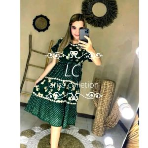 PAKAIAN WANITA ANDIN PITA POLKADOT SUSUN DASTER ARAB RENDA RESLETING DEPAN BUSUI RAYON GRADE A SUPER PREMIUM LENGAN PENDEK KEKINIAN TERBARU DAN TERMURAH FASHION WANITA