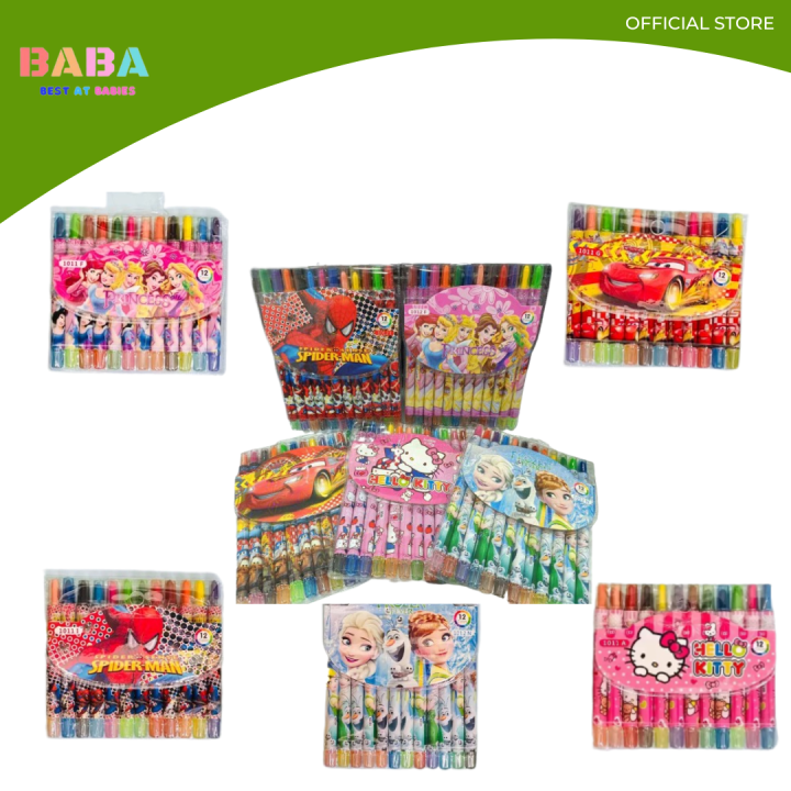 BABA Long Character Twistable Crayons For Kids Set Sale HIndi Napuputol